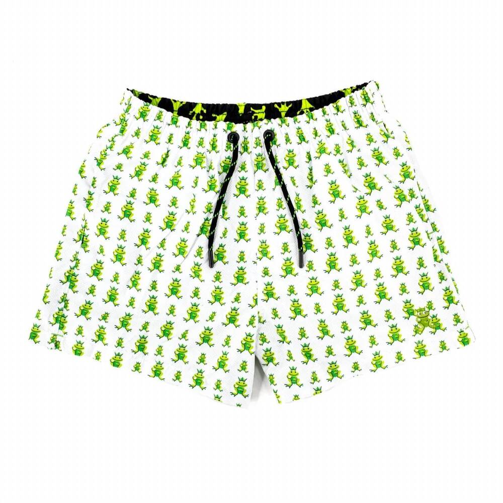 NEW EIGHT X men's wailea swim trunks in white multti